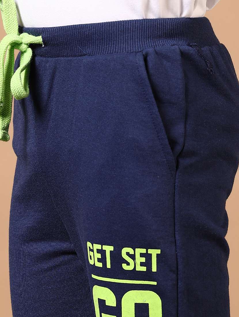 boys navy blue placement print mid rise jogger - 21694334 -  Standard Image - 5