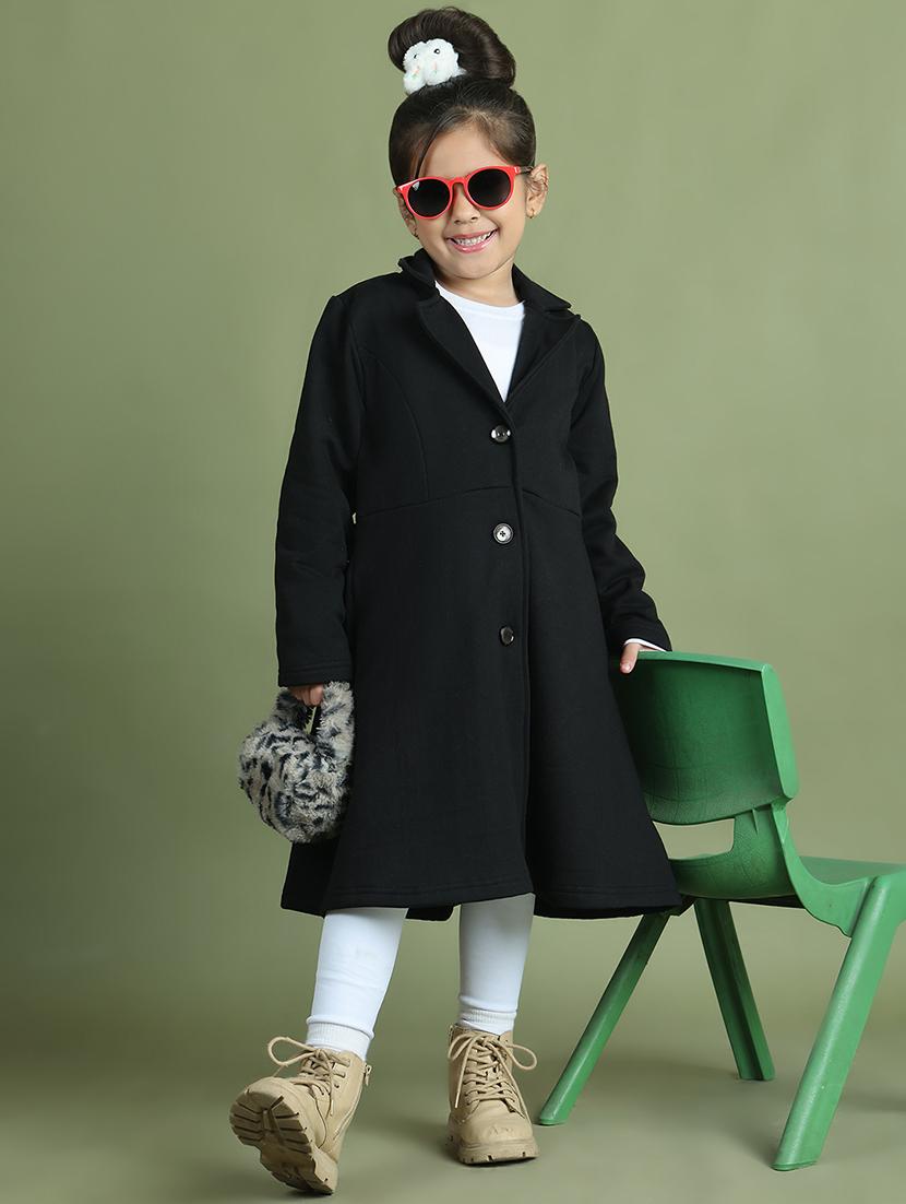 girls long sleeves solid trench coat - 21694632 - Standard Image - 3