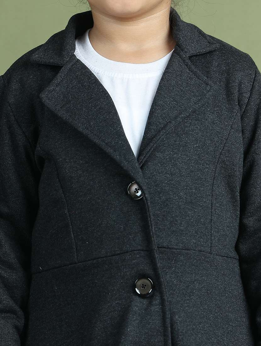 girls long sleeves solid trench coat - 21694634 - Standard Image - 5