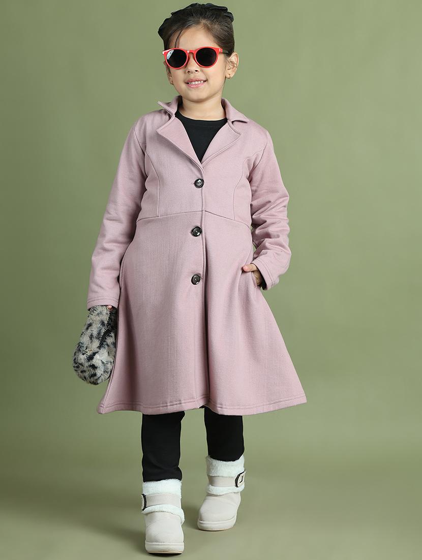 girls long sleeves solid trench coat - 21694635 - Standard Image - 3