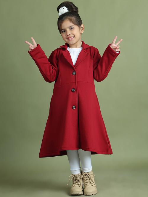 girls long sleeves solid trench coat - 21694636 -  Standard Image - 0