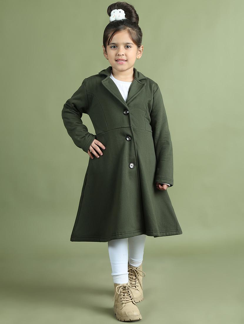 girls long sleeves solid trench coat - 21694637 - Zoom Image - 0