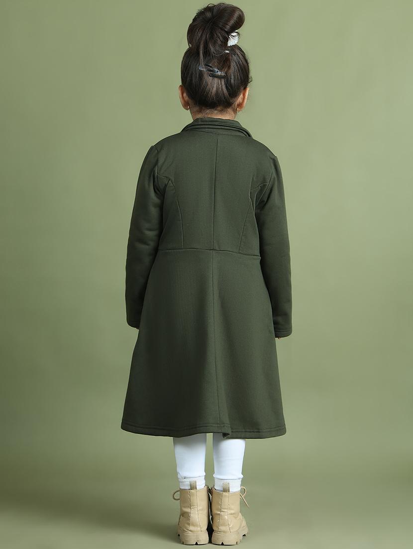 girls long sleeves solid trench coat - 21694637 - Standard Image - 3