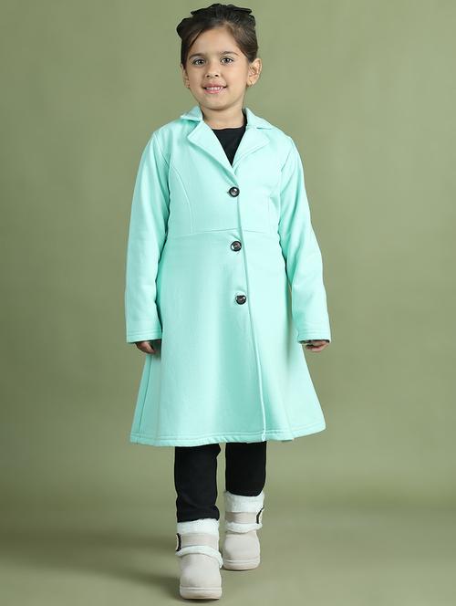 girls long sleeves solid trench coat - 21694639 -  Standard Image - 0