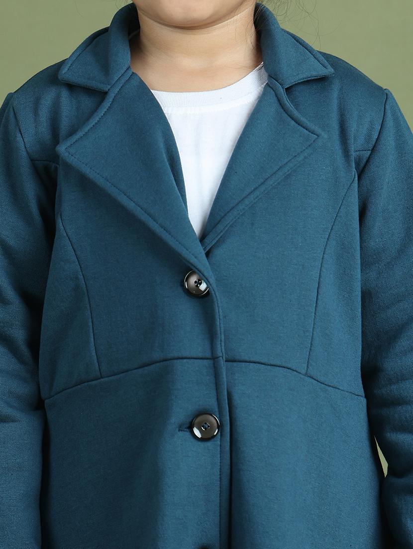 girls long sleeves solid trench coat - 21694640 - Standard Image - 5