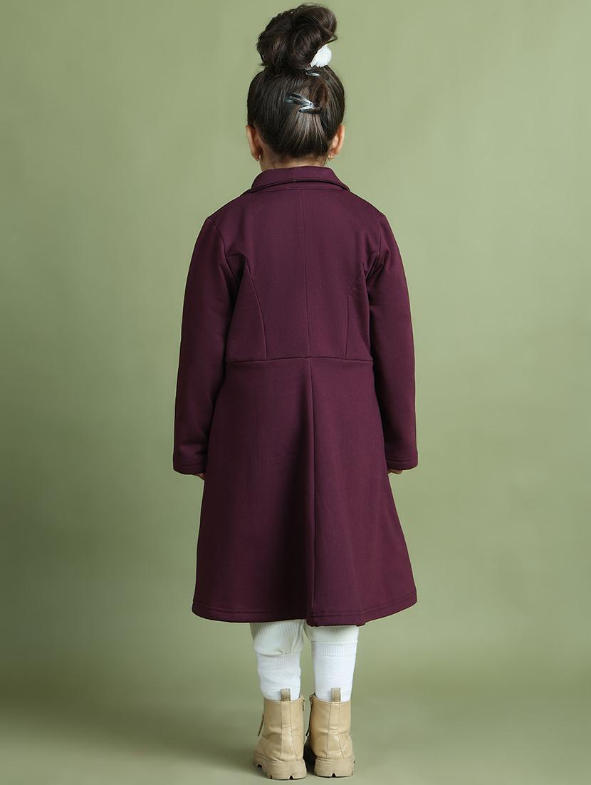 girls long sleeves solid trench coat - 21694641 - Standard Image - 3