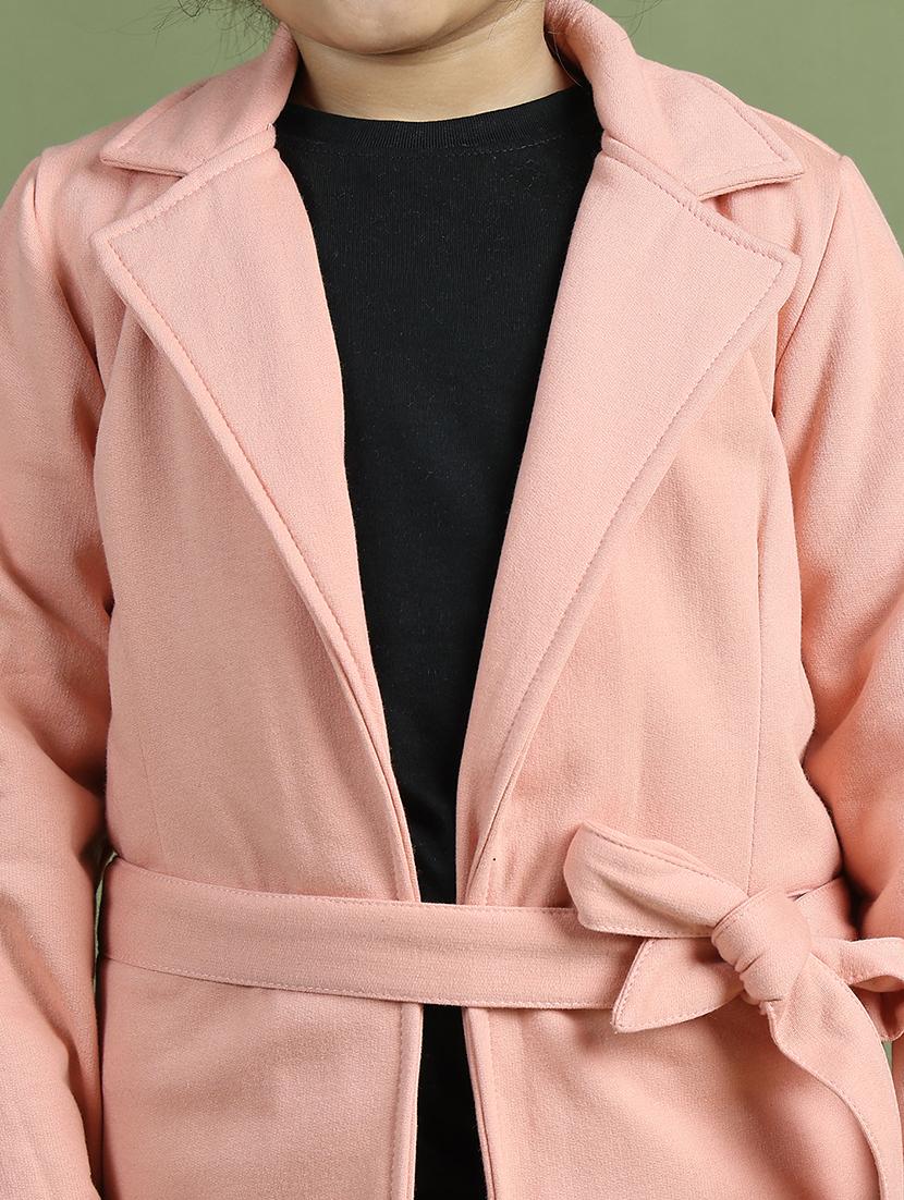 girls long sleeves solid trench coat - 21694642 - Standard Image - 5