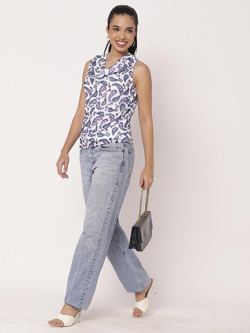 women paisley printed cowl neck top - 21694656 - Standard Image - 5