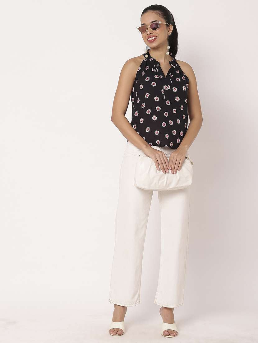 women floral printed sleveless straight top - 21694665 -  Standard Image - 5