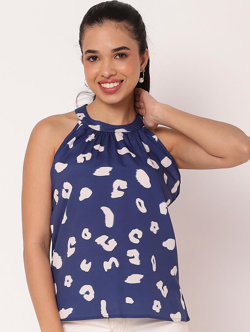 women printed halter neck straight top - 21694672 - Zoom Image - 0