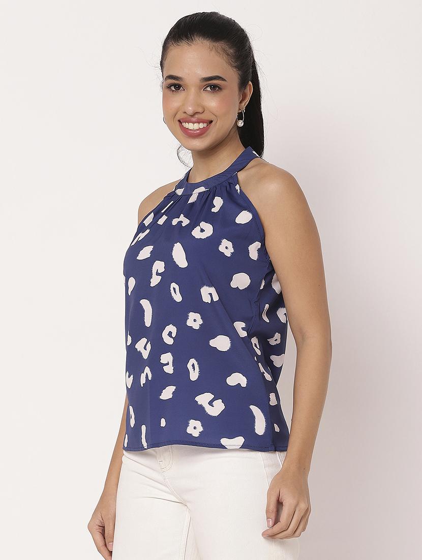women printed halter neck straight top - 21694672 - Standard Image - 3