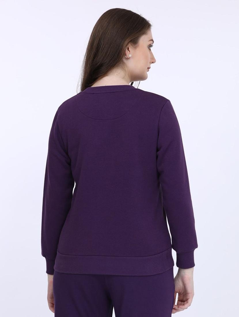 women solid long sleeve sweatshirt - 21694721 - Standard Image - 3