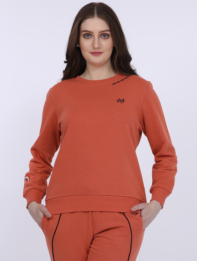 women solid long sleeve sweatshirt - 21694723 - Zoom Image - 0