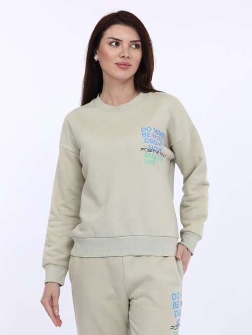 women placement print long sleeve sweatshirt - 21694727 - Standard Image - 0