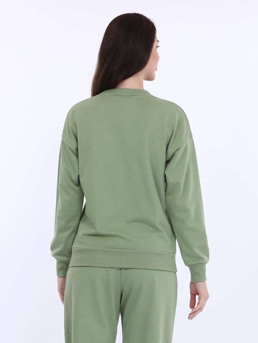 women chest print long sleeve sweatshirt - 21694729 - Standard Image - 3