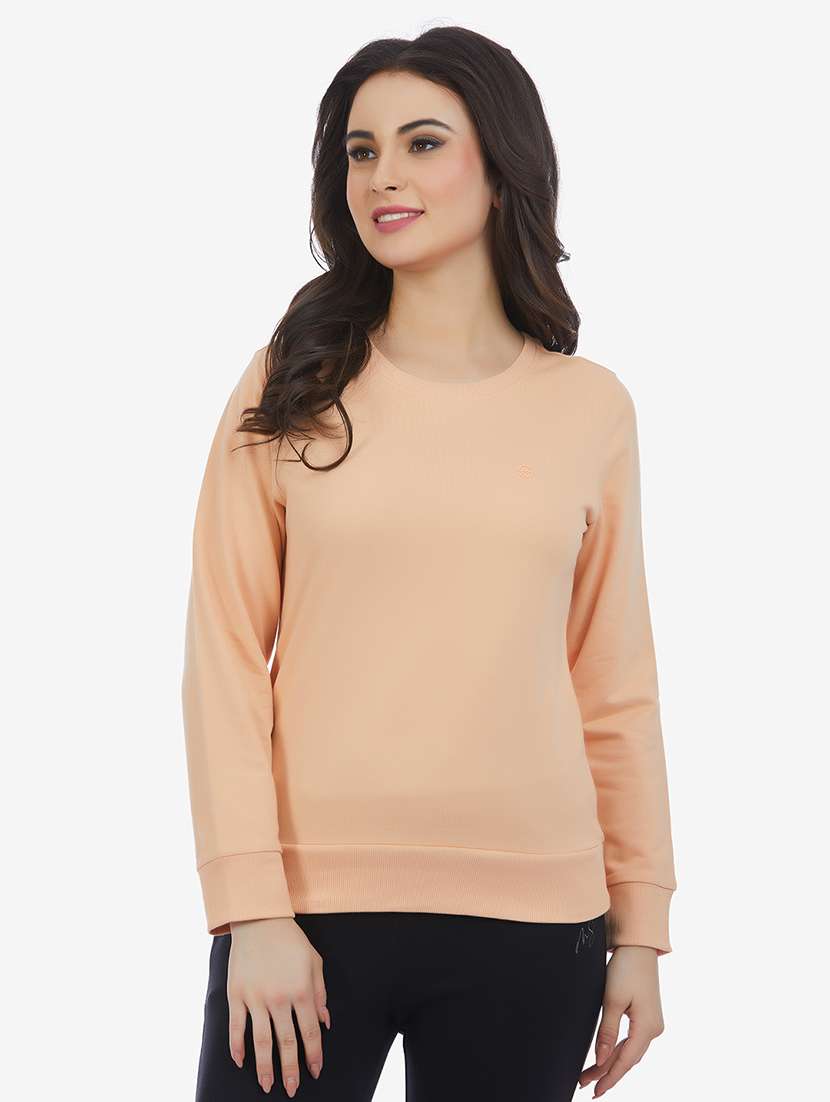 women solid long sleeve sweatshirt