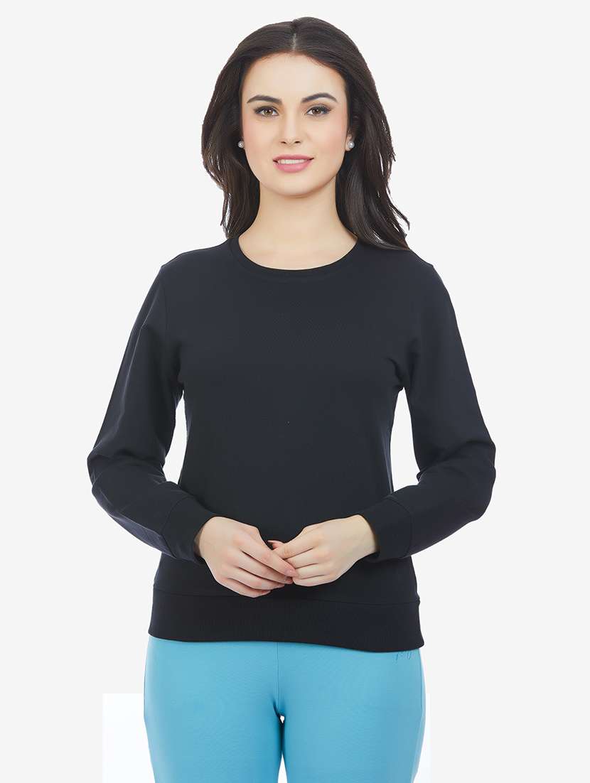 women solid long sleeve sweatshirt