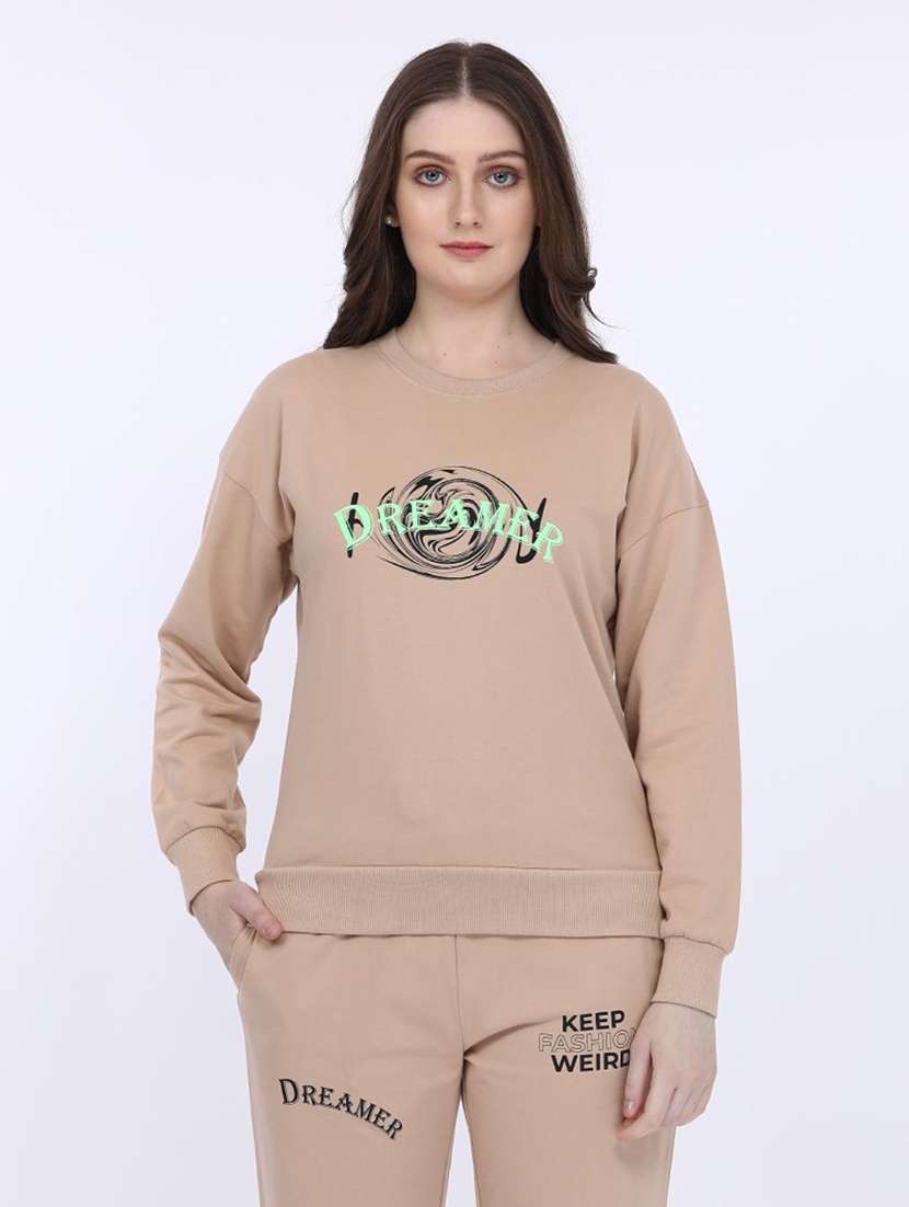 women chest print long sleeve sweatshirt - 21694738 - Zoom Image - 0