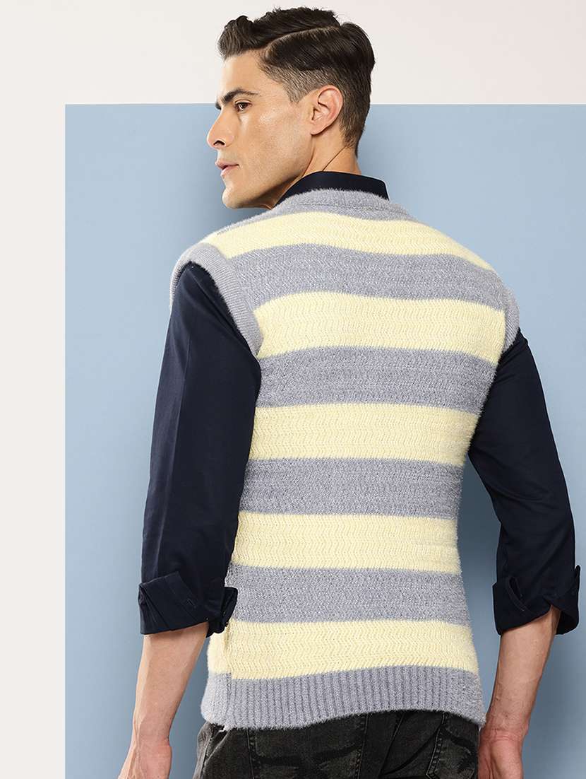 men v-neck striped pullover - 21694830 -  Standard Image - 3