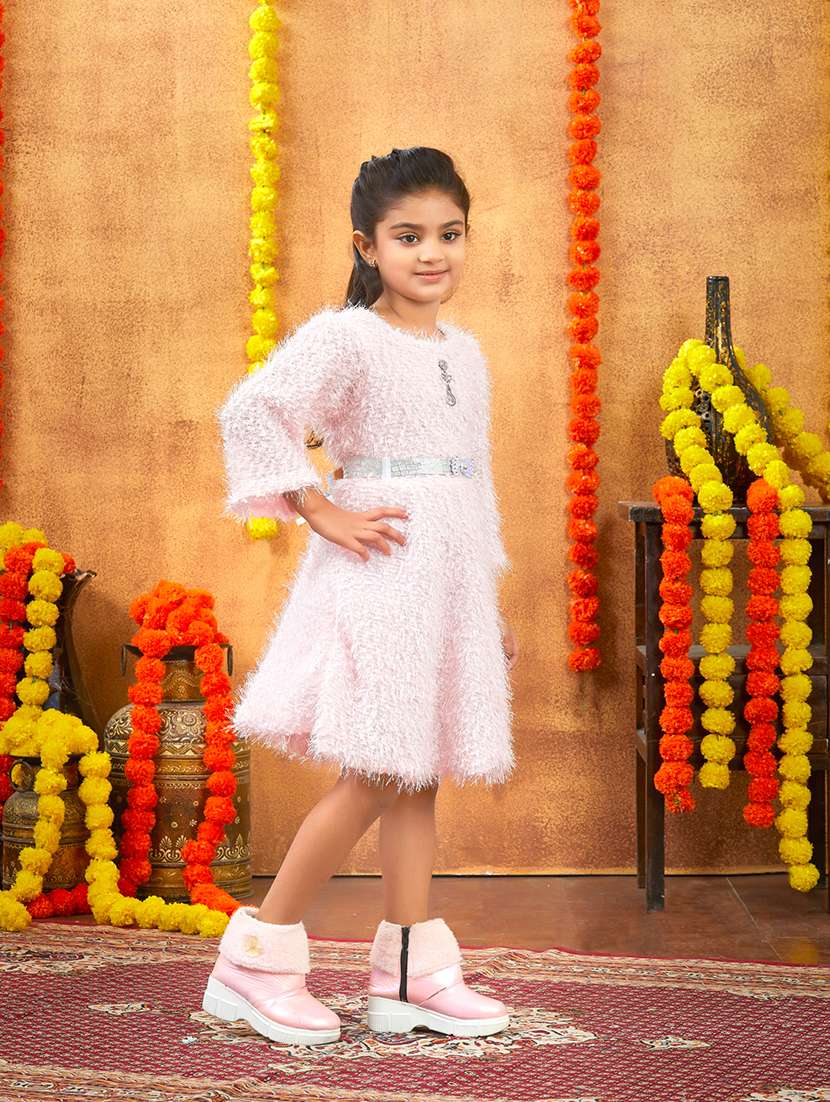 girls self designed winter wear frock - 21694846 -  Standard Image - 3