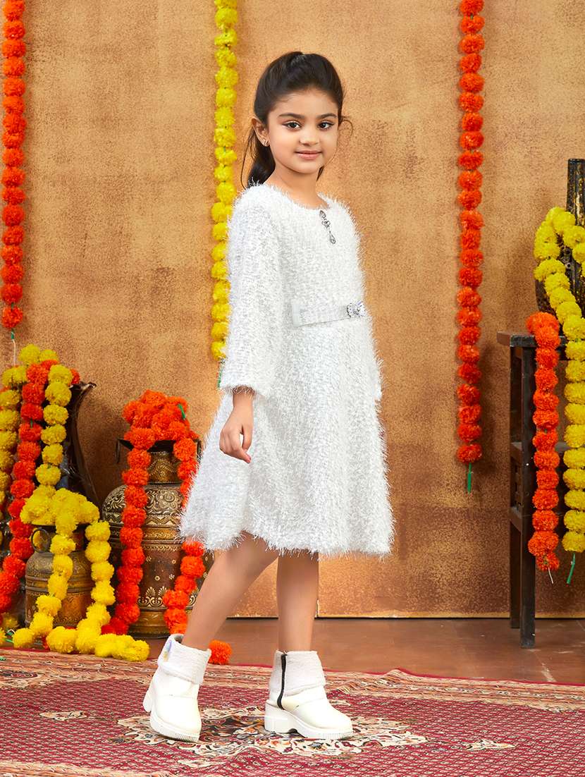 girls self designed winter wear frock - 21694847 -  Standard Image - 3
