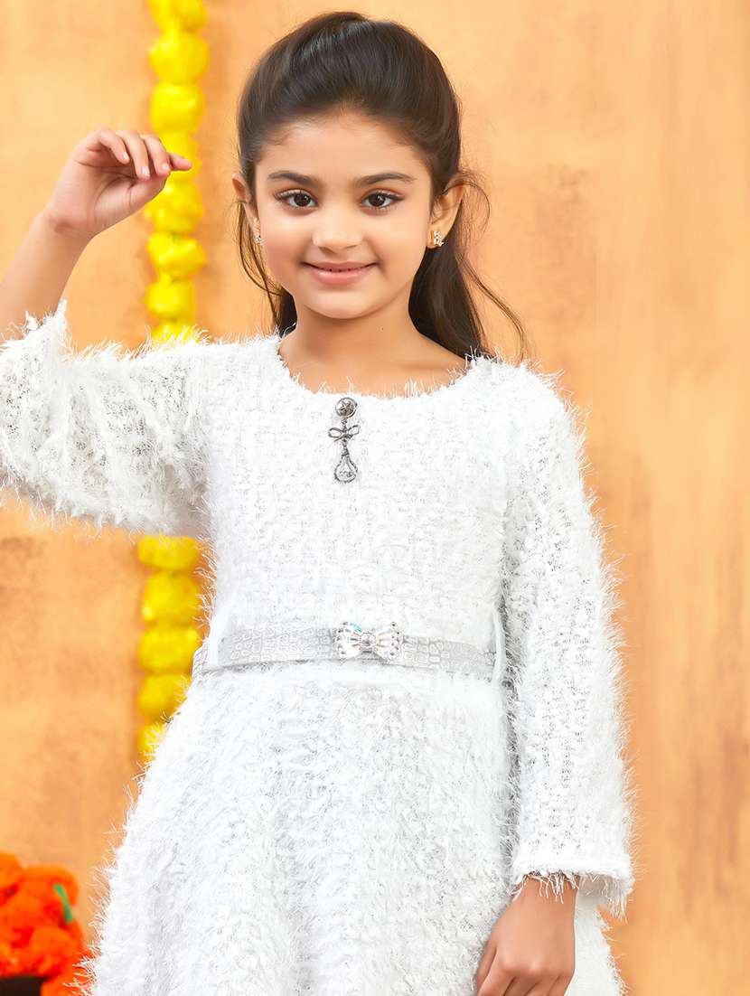 girls self designed winter wear frock - 21694847 -  Standard Image - 5