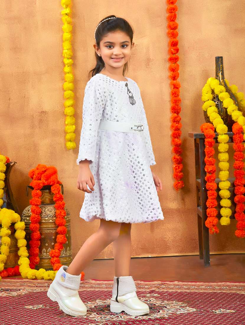 girls self designed winter wear frock - 21694851 -  Standard Image - 3