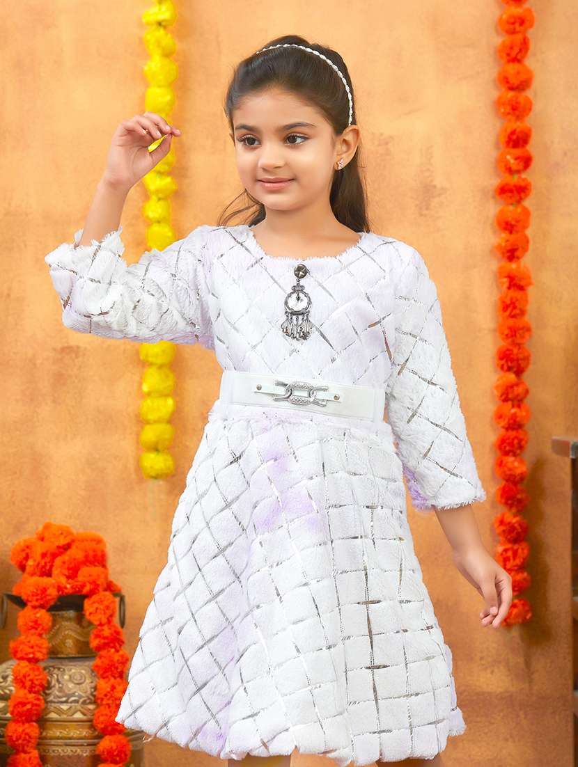 girls self designed winter wear frock - 21694854 -  Standard Image - 5