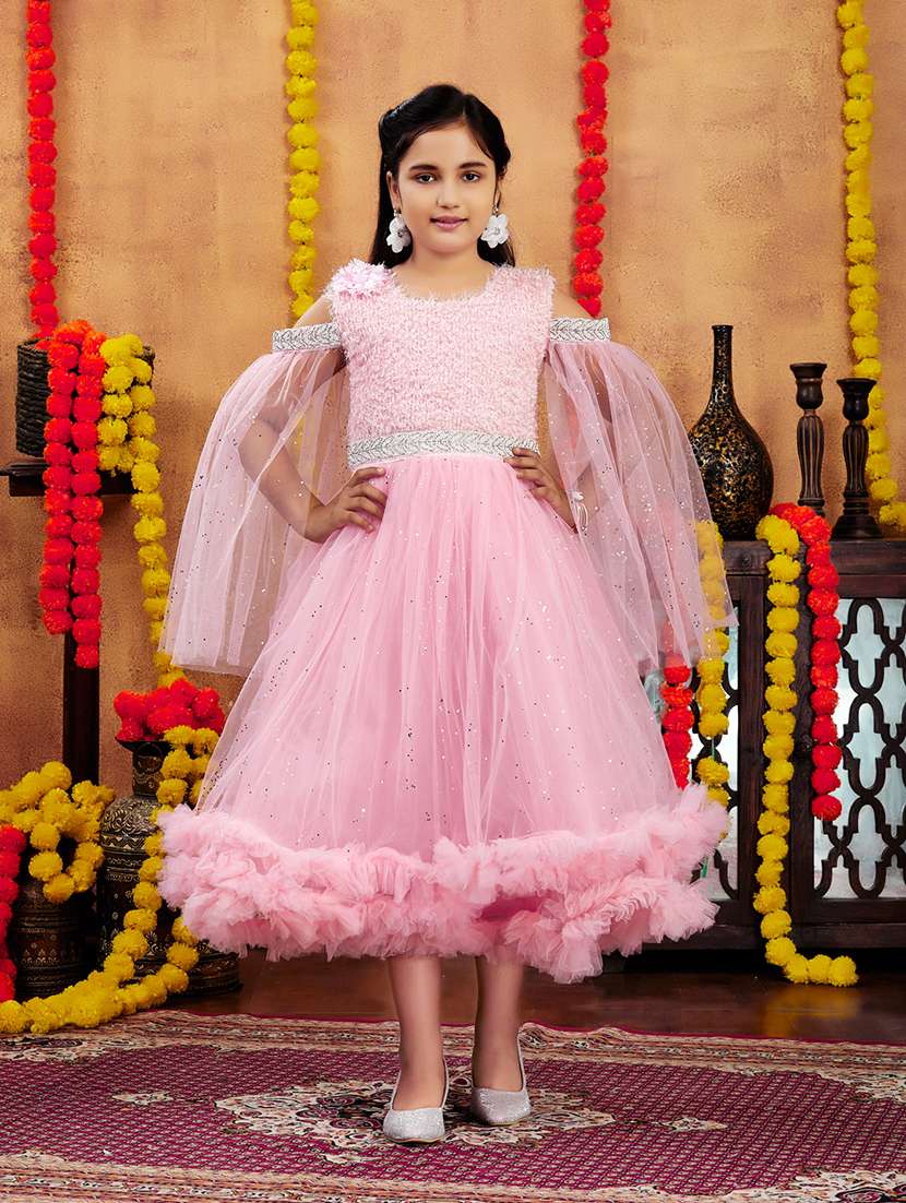 girls embellished round neck party wear gown - 21694857 -  Zoom Image - 0