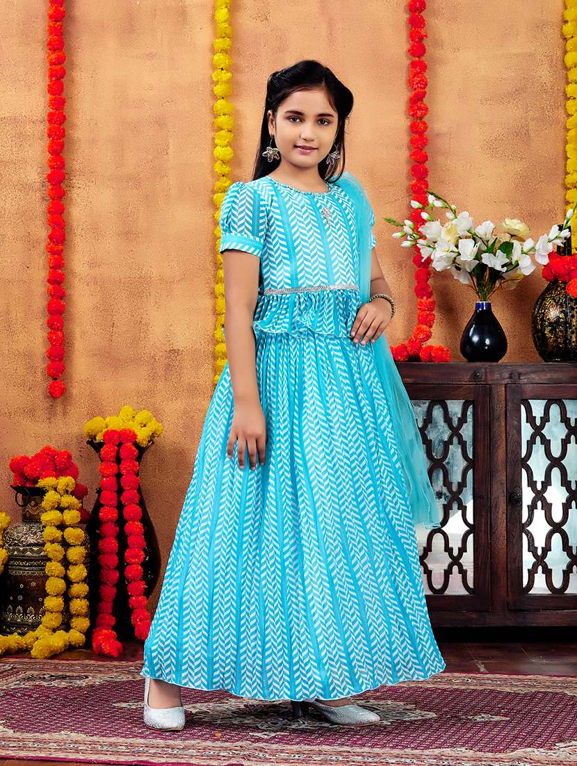 girls printed lehenga choli with dupatta - 21694917 -  Standard Image - 3