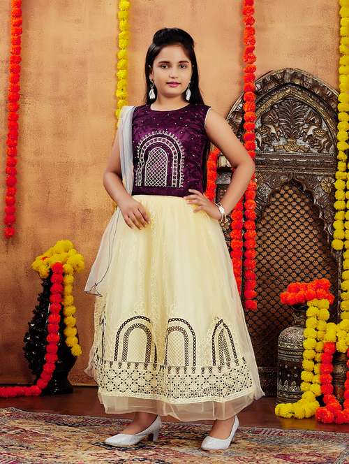 girls embroidered lehenga choli set with dupatta - 21694930 -  Standard Image - 0