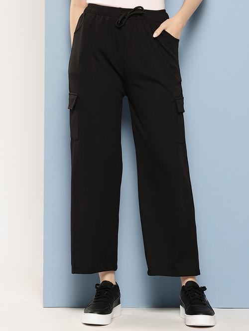 women mid rise solid cargo - 21694931 - Standard Image - 0