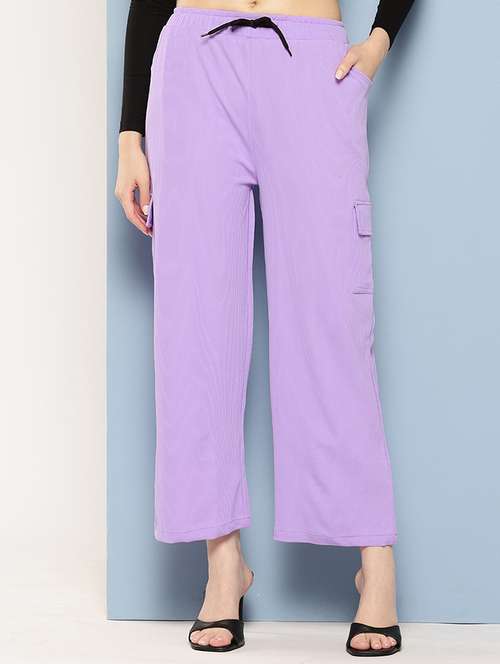 women mid rise solid cargo - 21694934 - Standard Image - 0