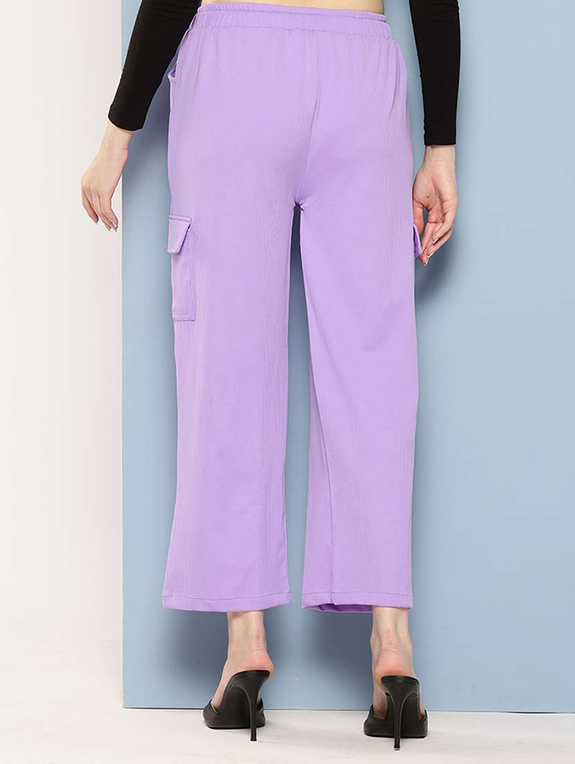 women mid rise solid cargo - 21694934 - Standard Image - 3
