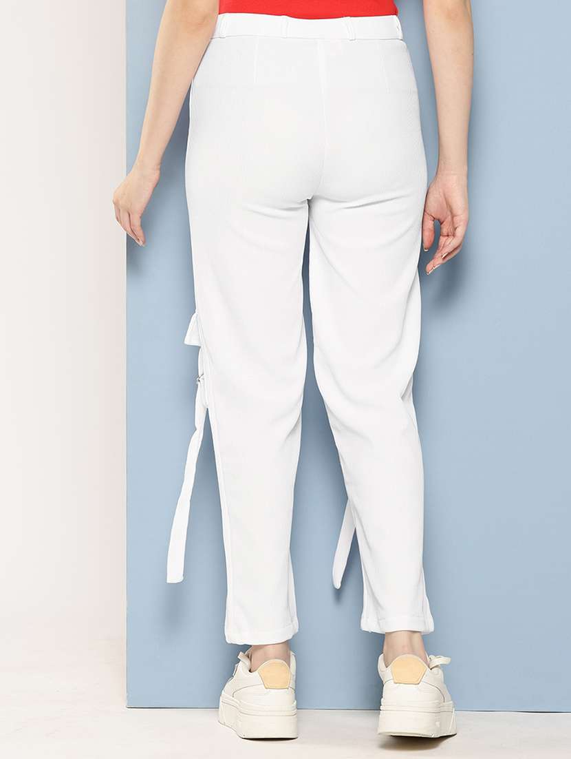 women mid rise solid cargo