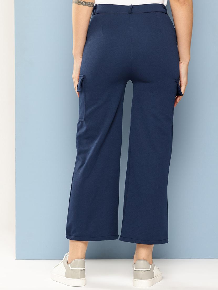 women mid rise solid cargo - 21694943 - Standard Image - 3