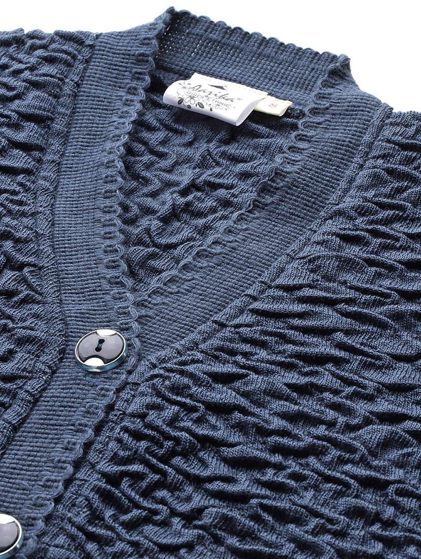 women long sleeves self design cardigan - 21694974 - Standard Image - 5