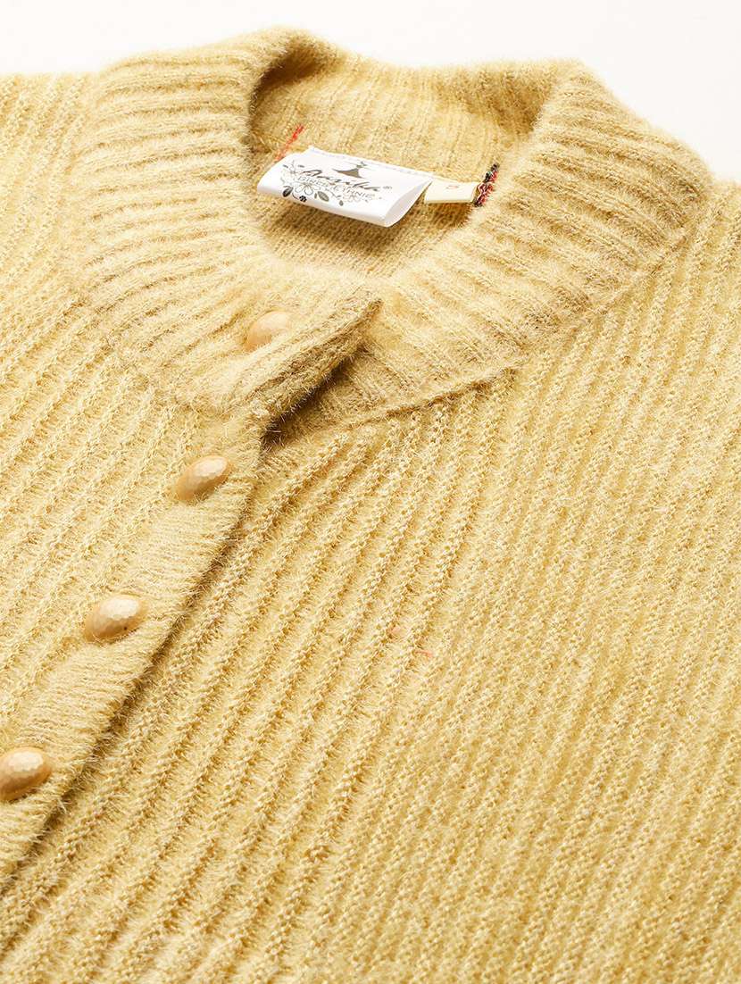 women long sleeves self design cardigan - 21694978 -  Standard Image - 5