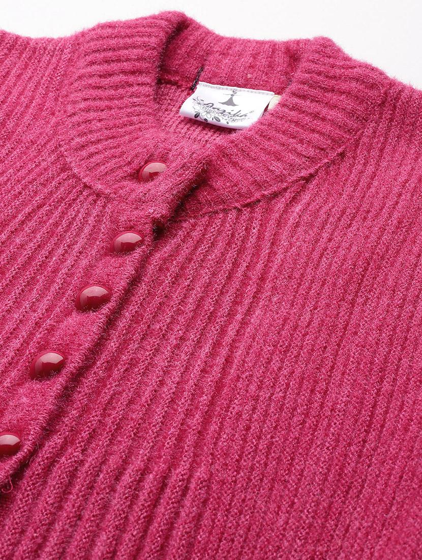 women long sleeves self design cardigan - 21694982 - Standard Image - 5