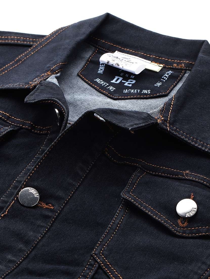women long sleeves solid denim jacket - 21694999 - Standard Image - 5