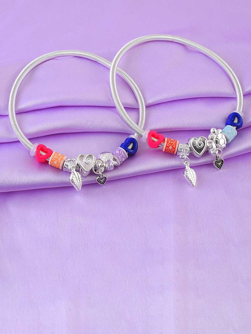 brass silver flexible fashion anklet kada for women