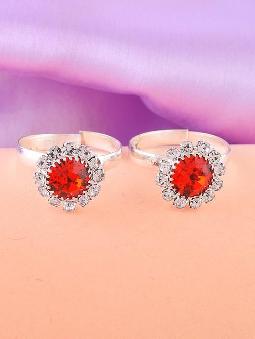 silver red cz toerings for women - 21695278 - Standard Image - 0