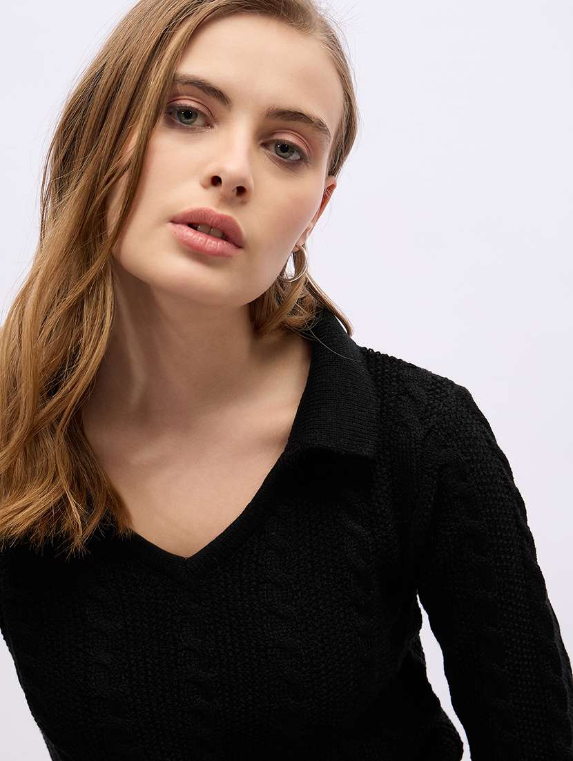 women acrylic long sleeve pullover - 21695355 -  Standard Image - 5