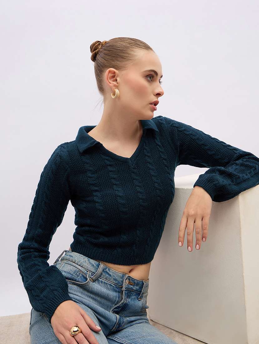 women acrylic long sleeve pullover - 21695356 -  Standard Image - 3