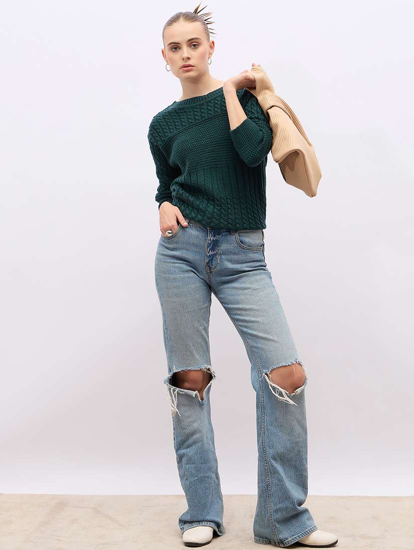 women acrylic long sleeve pullover - 21695359 -  Standard Image - 3