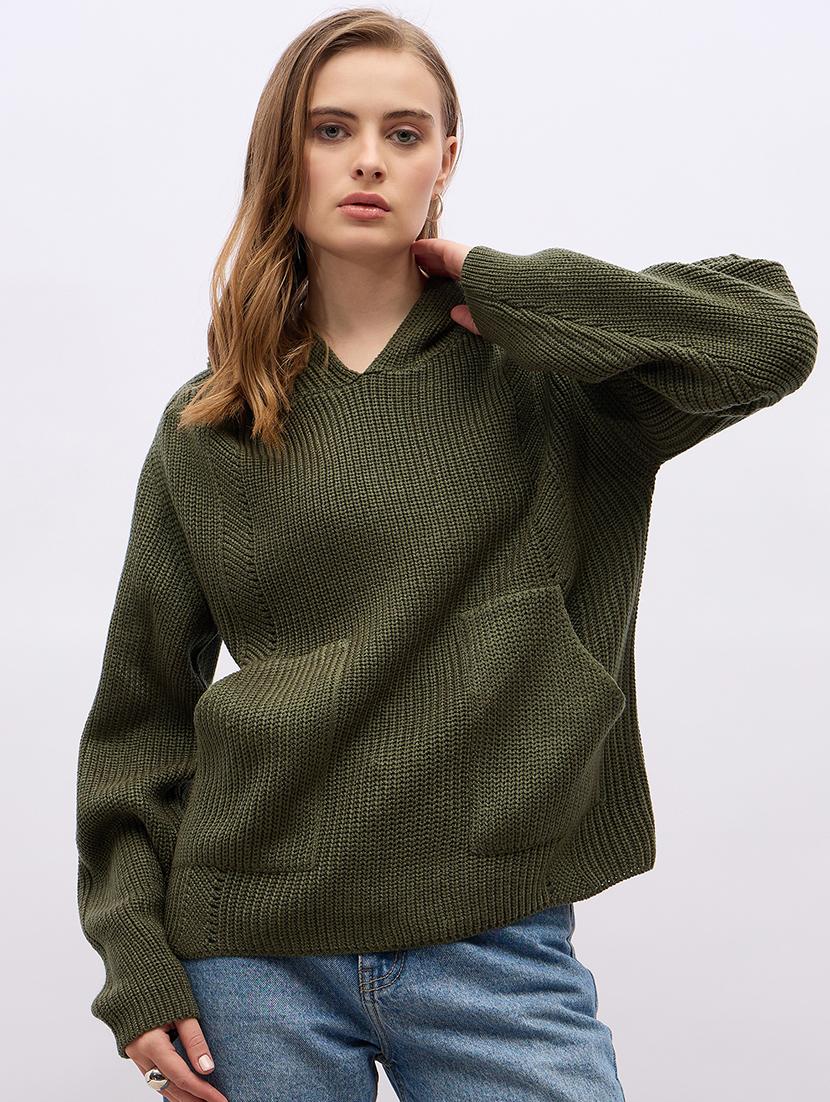 women acrylic long sleeve pullover