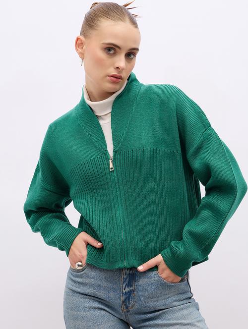 women acrylic long sleeve cardigan - 21695364 - Standard Image - 0