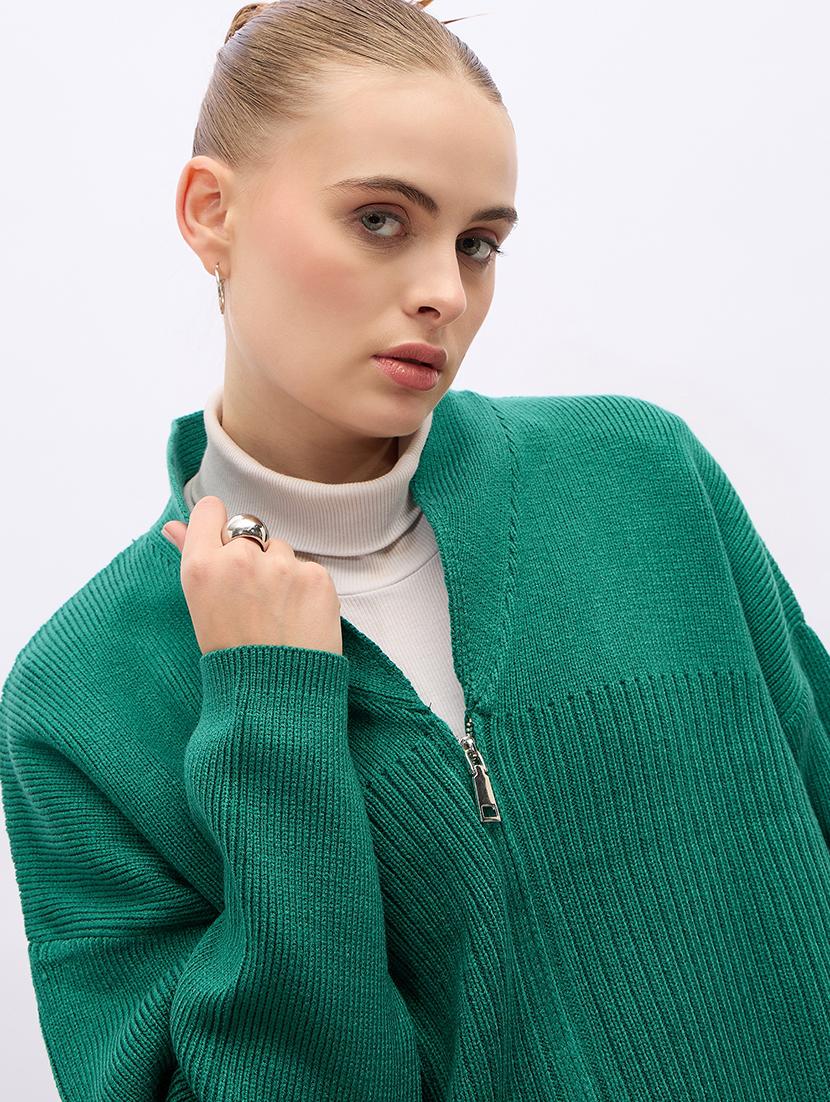 women acrylic long sleeve cardigan - 21695364 - Standard Image - 5