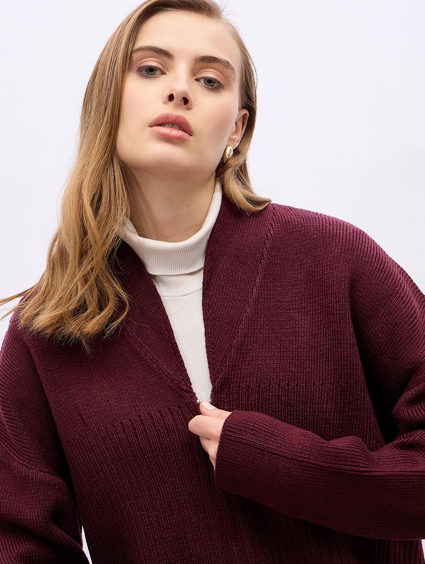 women acrylic long sleeve cardigan - 21695365 - Standard Image - 5