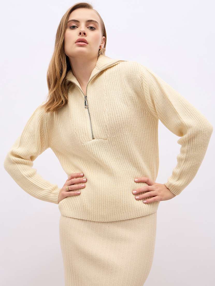 women acrylic long sleeve pullover